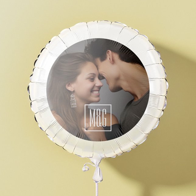 Photo - with elegant monogram for bride and groom balloon (Custom Wedding Anniversary Balloon)