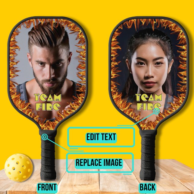 Photo with Fire Pickleball Paddle (Please enjoy our design and see the others in the collection.)