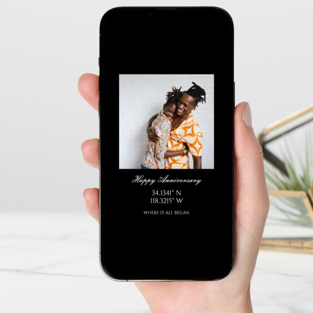 Photo with GPS Coordinates Personalized Card (Front Digital)