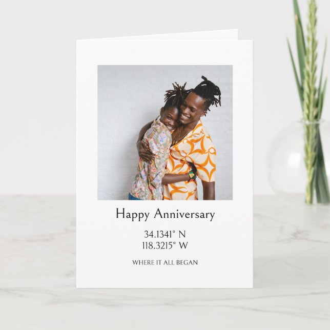 Photo with GPS Coordinates Personalized Card (Front)