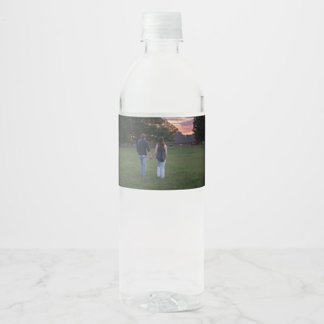 Photo with Monogram Water Bottle Label (Front)
