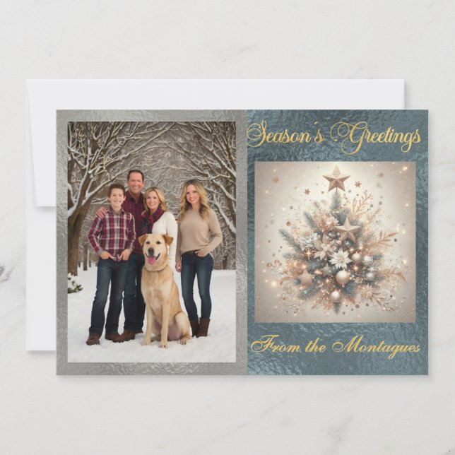 Photo with Pearl Christmas Design Holiday Card (Front)