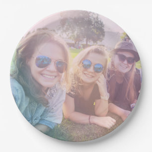 Photo with Rainbow Overlay Effect Paper Plates