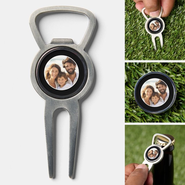 Photo with simple frame modern minimal black white divot tool (Custom Golf Divot Tool)