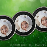 Photo with simple frame modern minimal black white golf ball marker<br><div class="desc">Add your favorite picture to this template. A minimal black and white border highlights the photo. You can change the color of the border in the advanced design area.</div>