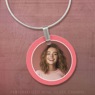 Photo with simple frame modern minimal pink white wine charm