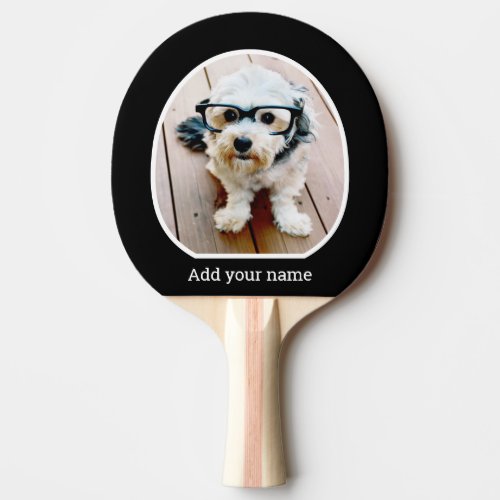 Photo with simple frame _ modern text black white ping pong paddle