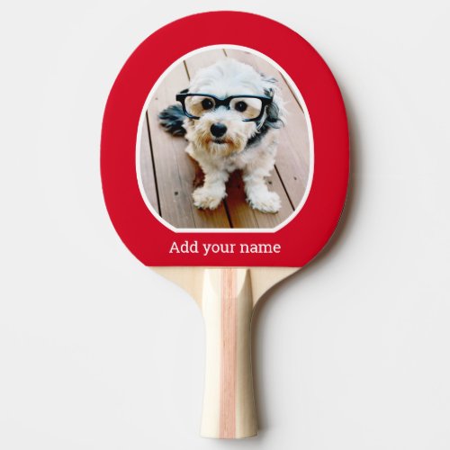 Photo with simple frame _ modern text red white ping pong paddle