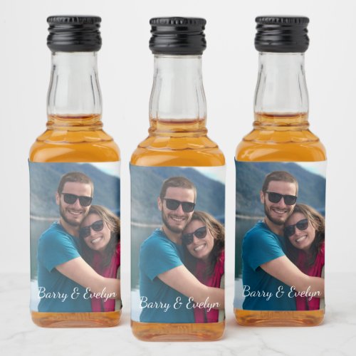 Photo with Text at Bottom Mini Liquor Labels