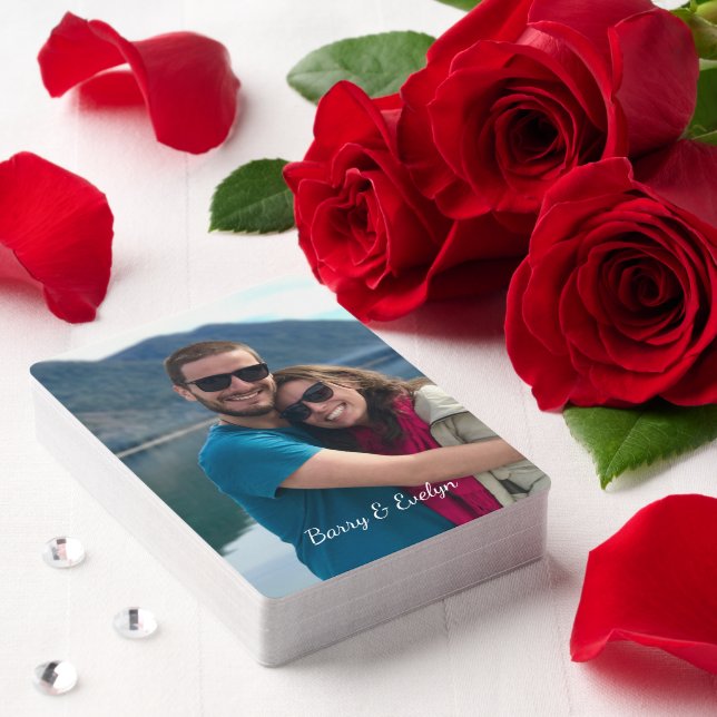 Photo with Text at Bottom Personalized Jumbo Poker Cards (Insitu (Valentine))