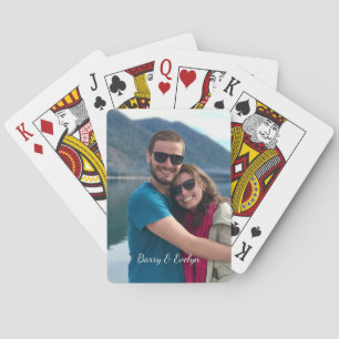 Photo with Text at Bottom Personalized Poker Cards