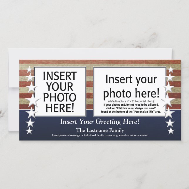 Photo with USA Flag Patriotic Military Theme Announcement (Front)