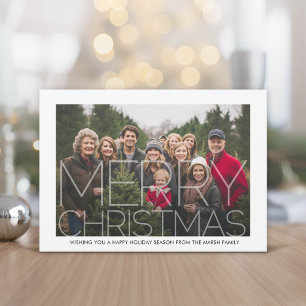Photo with White Border - Retro Pattern Christmas Holiday Card