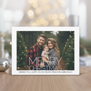 Photo with White Border - Retro Pattern Christmas Holiday Card