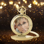 Photo woman girl pocket watch<br><div class="desc">Template for Your own photo.  Black clock face numbers.  A great birthday gift or keepsake for her. 
The watch is also available in our store with white and faux gold numbers.</div>