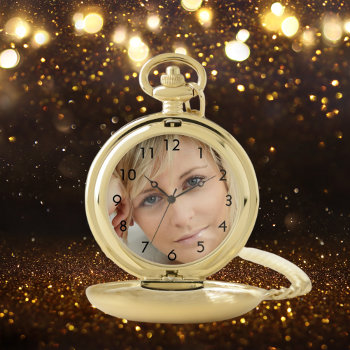 Photo Woman Girl Pocket Watch by Thunes at Zazzle
