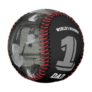 Photo World’s Number One Dad Grandpa Black Custom Baseball