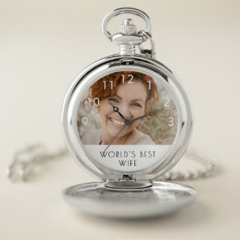 Photo World's Best Wife 25th Wedding Anniversary Pocket Watch by Thunes at Zazzle