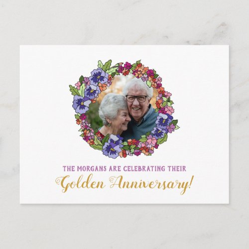 Photo Wreath Card Shower Golden Anniversary