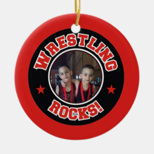 Photo Wrestling Rocks Christmas Ornament