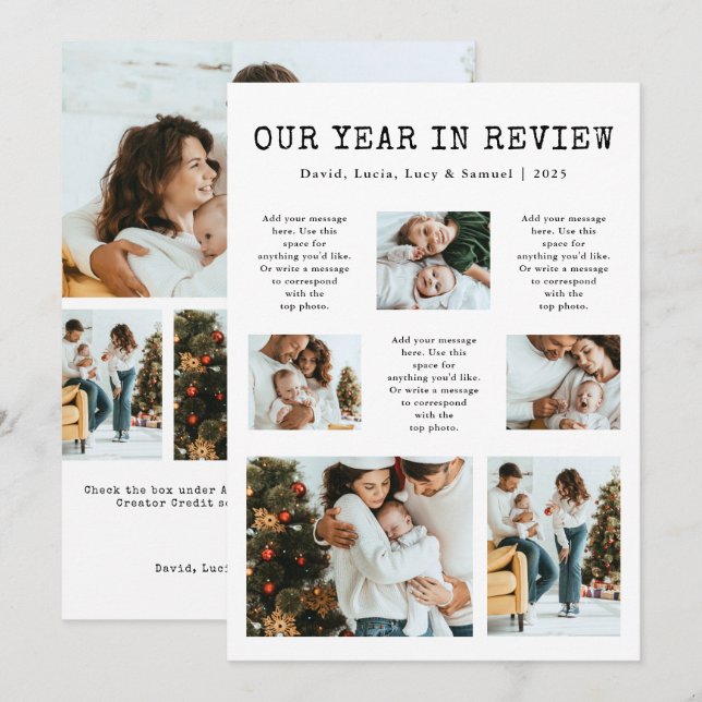 Photo Year In Review Holiday Card (Front/Back)