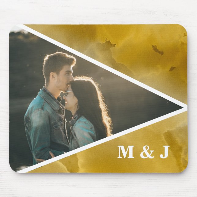 Photo Yellow Initials Mouse Pad (Front)
