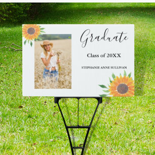 Photo Yellow Sunflower Graduation Sign