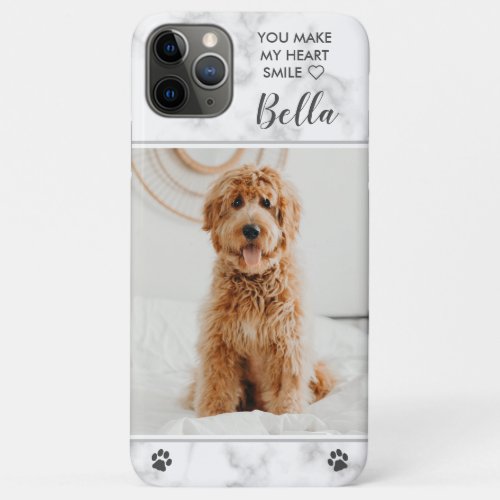 Photo You Make My Heart Smile Quote Marble iPhone 11 Pro Max Case