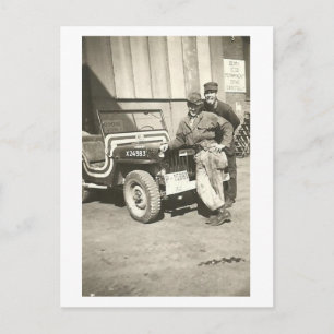 PHOTOBOMB! Vintage 1940's Photo Postcard