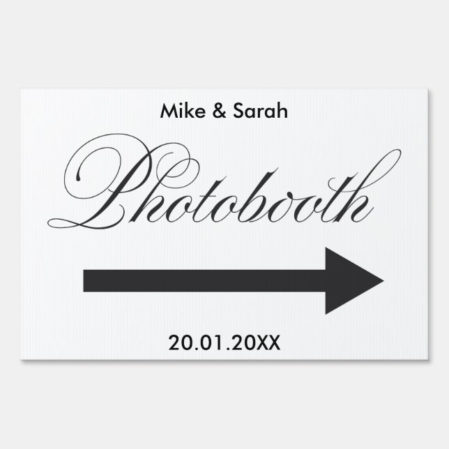Photobooth Outdoor wedding yard sign (Front)