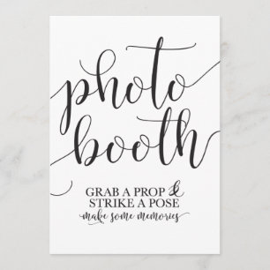Photobooth Wedding Sign- Grab a Prop Strike a Pose Invitation