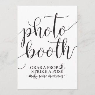 Photobooth Wedding Sign- Grab a Prop Strike a Pose Invitation
