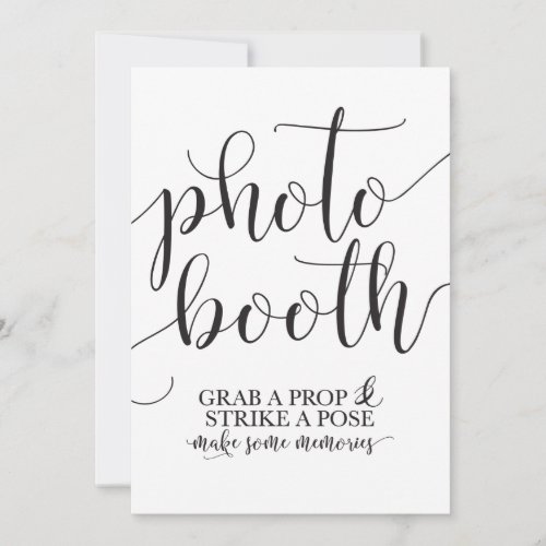Photobooth Wedding Sign_ Grab a Prop Strike a Pose Invitation