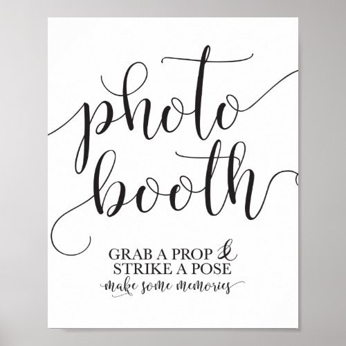 Photobooth Wedding Sign_ Grab a Prop Strike a Pose Poster