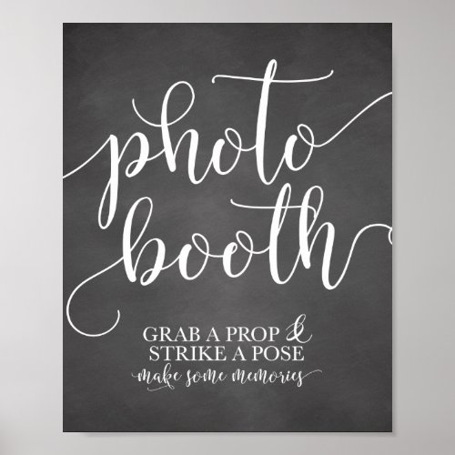 Photobooth Wedding Sign_ Grab a Prop Strike a Pose Poster