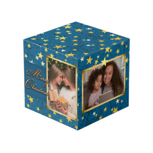 Photocube with Stars and 4 of your Photos Cube