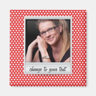 photoframe on white & red polkadot magnet