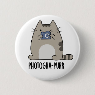 Photograh-purr Funny Cat Photographer Pun Button