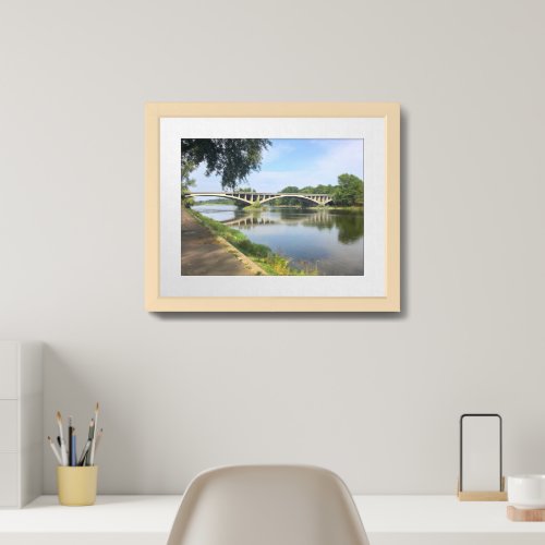 Photograph Bridge River Loire in Tours France Framed Art