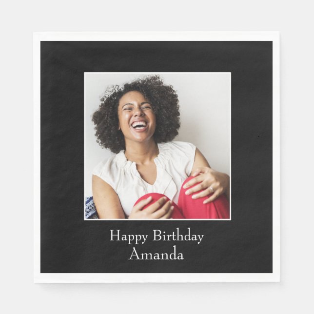 Photograph Frame, Custom Photo – Personalized Napkins (Front)