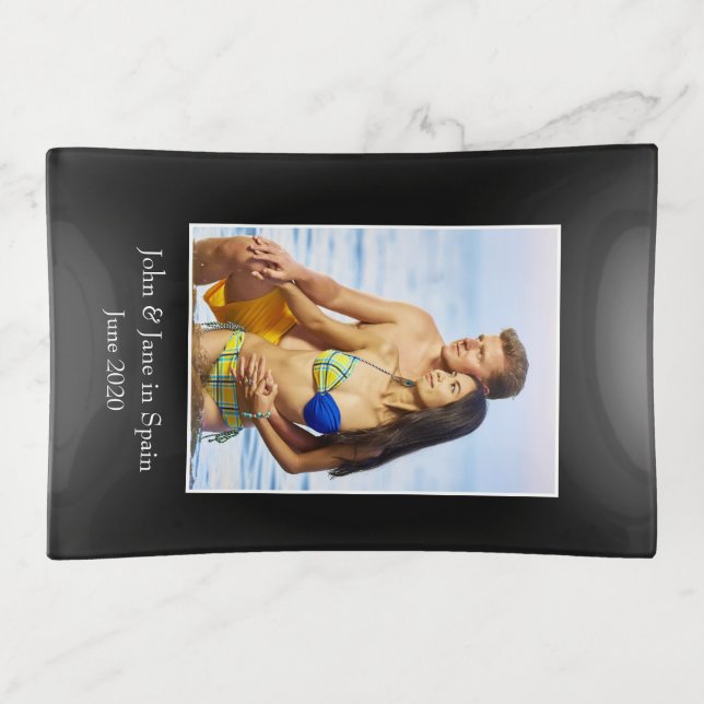 Photograph Frame, Custom Photo – Personalized Trinket Tray (Front)