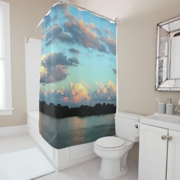 Photograph From The Mississippi River At Sunset Shower Curtain by randysgrandma at Zazzle