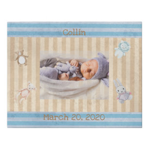 Photograph Monogram Baby Nursery Decor Faux Canvas Print