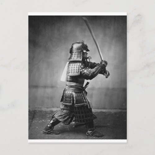Photograph of a Samurai C 1860 Postcard