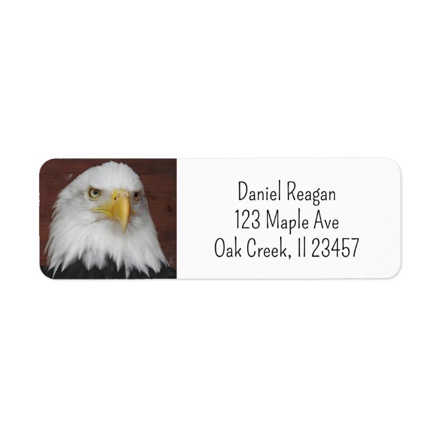 Photograph of an Eagle I Took in Dubuque, Iowa Label (Front)