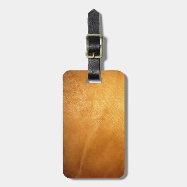Photograph of Genuine Leather Personalized Luggage Tag (Front Vertical)