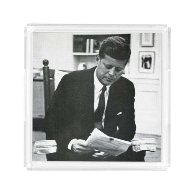 Photograph of John F. Kennedy 2 Acrylic Tray (Front)