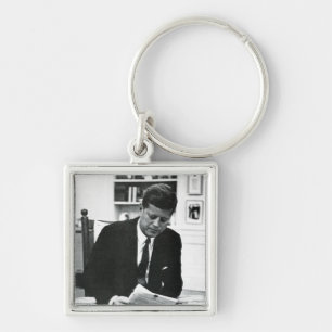 Photograph of John F. Kennedy 2 Keychain