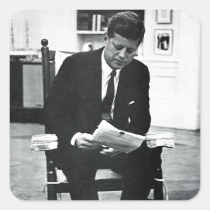 Photograph of John F. Kennedy 2 Square Sticker