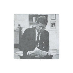 Photograph of John F. Kennedy 2 Stone Magnet